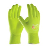 West Chester 34-874FY MaxiFlex Ultimate Hi-Vis Seamless Knit Nylon / Elastane Glove with Nitrile Coated MicroFoam Grip on Palm & Fingers