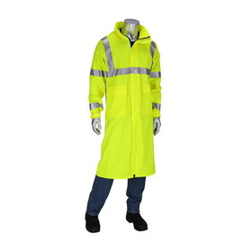 West Chester 355-2505AR VizAR AR/FR ANSI Type R Class 3 Value All Purpose 48&quot; Raincoat