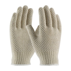 PIP 36-110PDD-WT PIP Regular Weight Seamless Knit Cotton/Polyester Glove with White PVC Dotted Grip - Double-Sided
