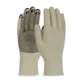 PIP 36-C330PD PIP Heavy Weight Seamless Knit Cotton/Polyester Glove with PVC Dotted Grip - Coated Fingertips