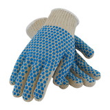 West Chester 37-C110BB PIP Seamless Knit Cotton / Polyester Glove with Double-Sided PVC Brick Pattern Grip - 7 Gauge