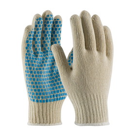 PIP 37-C110B PIP Seamless Knit Cotton / Polyester Glove with PVC Brick Pattern Grip - 7 Gauge