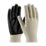 West Chester 37-C110PC-BK PIP Seamless Knit Cotton / Polyester Glove with PVC Palm Coating - 7 Gauge