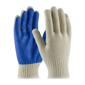 PIP 37-C110PC-BL PIP Seamless Knit Cotton / Polyester Glove with PVC Palm Coating - 7 Gauge