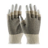 West Chester 37-C119PDD PIP Seamless Knit Cotton / Polyester Glove with Double-Sided PVC Dot Grip - Half-Finger