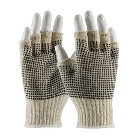 PIP 37-C119PDD PIP Seamless Knit Cotton / Polyester Glove with Double-Sided PVC Dot Grip - Half-Finger