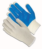 West Chester 37-C2110PC-BL PIP Seamless Knit Cotton / Polyester Glove with PVC Palm Coating - 10 Gauge