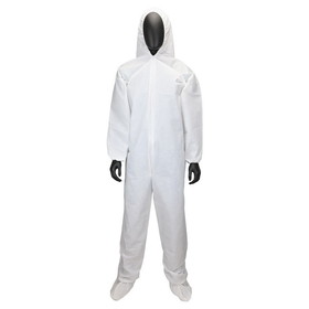 West Chester 3709 Posi-Wear UB PosiWear UB Coverall with Elastic Wrist &amp; Ankle, Attached Hood &amp; Boot