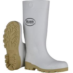 PIP 382-910 Boss Footwear 16" White PVC Steel Toe Boot
