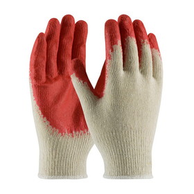 PIP 39-C121 PIP Seamless Knit Cotton / Polyester Glove with Latex Coated Smooth Grip on Palm &amp; Fingers - Economy Grade