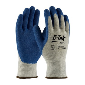 PIP 39-C1300 G-Tek GP Seamless Knit Cotton / Polyester Glove with Latex Coated Crinkle Grip on Palm &amp; Fingers - Premium Grade