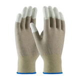PIP 40-6416 CleanTeam Seamless Knit Nylon / Copper Fiber Electrostatic Dissipative (ESD) Glove with Polyurethane Coated Smooth Grip on Fingertips