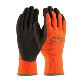 PIP 41-1400 PowerGrab Thermo Hi-Vis Seamless Knit Acrylic Terry Glove with Latex MicroFinish Grip on Palm &amp; Fingers