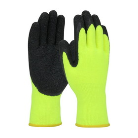 PIP 41-1425 PIP Economy Hi-Vis Seamless Knit Acrylic Glove with Latex Coated Crinkle Grip on Palm &amp; Fingers