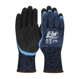 PIP 41-8014 G-Tek PolyKor Seamless Knit Single-Layer PolyKor/ Acrylic Blend Glove with Double-Dip Latex MicroSurface Grip on Palm &amp; Fingers