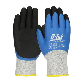 PIP 41-8035 G-Tek PolyKor Seamless Knit Single-Layer PolyKor/ Acrylic Blend Glove with Double-Dip Latex MicroSurface Grip on Full Hand