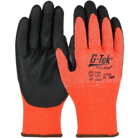 PIP 41-8156 G-Tek PolyKor Seamless Knit Single-Layer PolyKor / Acrylic Blend Glove with Nitrile Foam Grip on Palm & Fingers - Touchscreen Compatible