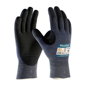 West Chester 44-3445 MaxiCut Ultra DT Seamless Knit Engineered Yarn Glove with Premium Nitrile Coated MicroFoam Grip on Palm &amp; Fingers - Micro Dot Palm