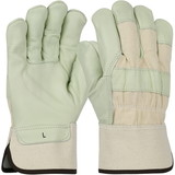 West Chester 5000 PIP Premium Grade Top Grain Cowhide Leather Palm Glove with Fabric Back - Rubberized Safety Cuff