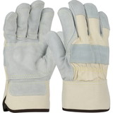 West Chester 500DP-AA PIP Premium Grade Split Cowhide Leather Double Palm Plus with Fabric Back - Rubberized Safety Cuff