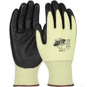 PIP 505 G-Tek PolyKor Seamless Knit ATA Blended Glove with Nitrile Coated Flat Grip on Palm & Fingers
