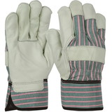 West Chester 5150 PIP Economy Grade Top Grain Cowhide Leather Palm Glove with Fabric Back - Rubberized Safety Cuff