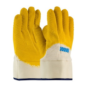 PIP 55-3273 Armor Latex Coated Glove with Jersey Liner and Crinkle Finish on Palm, Fingers &amp; Knuckles - Plasticized Safety Cuff