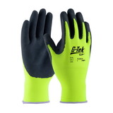 PIP 55-AG317 G-Tek Hi-Vis Seamless Knit Polyester Glove with Latex Coated MicroSurface Grip on Palm & Fingers
