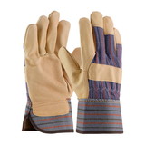 West Chester 5555 PIP Pigskin Leather Palm Glove with Fabric Back and Thermal Lining - Rubberized Safety Cuff