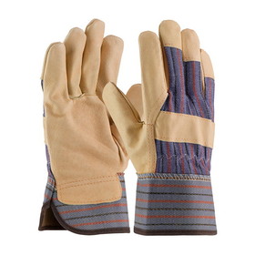 PIP 5555 PIP Pigskin Leather Palm Glove with Fabric Back and Thermal Lining - Rubberized Safety Cuff