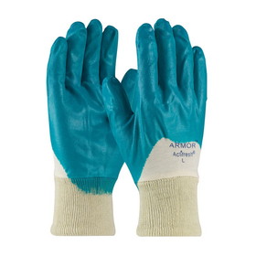 PIP 56-3180 ArmorFlex Nitrile Dipped Glove with Interlock Liner and Smooth Finish on Palm, Fingers &amp; Knuckles - Knit Wrist