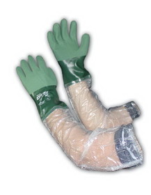 West Chester 56-AG567 ActivGrip Nitrile Coated Glove with Cotton Liner and MicroFinish Grip - 25&quot; Clear PVC Arm