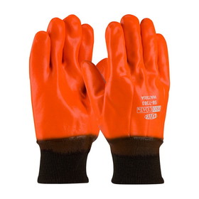 PIP 58-7303 ProCoat Hi-Vis Insulated PVC Dipped Glove with Smooth Finish - Knit Wrist
