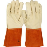 West Chester 6000 Ironcat Top Grain Cowhide Leather Mig Tig Welder's Glove with Aramid Stitching - Split Leather Gauntlet Cuff