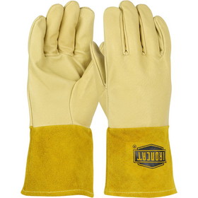 PIP 6021 Ironcat Premium Top Grain Pigskin Leather Mig Welder's Glove with Kevlar Stitching - Split Leather Gauntlet Cuff