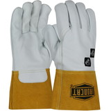 PIP 6040 Ironcat Premium Top Grain Cowhide Leather Mig Welder's Glove with Para-Aramid Liner and Kevlar Stitching - Leather Gauntlet Cuff