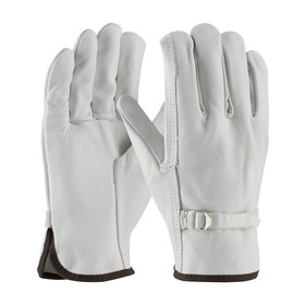 West Chester 68-153 PIP Regular Grade Top Grain Cowhide Leather Drivers Glove with Pull Strap Closure - Straight Thumb