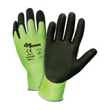 West Chester 705CGNF Zone Defense Hi-Vis Seamless Knit HPPE Blended Glove with Nitrile Foam Coated Grip on Palm & Fingers
