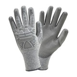 West Chester 710HGUB G-Tek Seamless Knit HPPE Blended Glove with Impact Protection and Polyurethane Coated Grip on Palm & Fingers