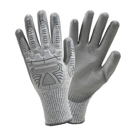 PIP 710HGUB G-Tek Seamless Knit HPPE Blended Glove with Impact Protection and Polyurethane Coated Grip on Palm &amp; Fingers