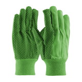 West Chester 710KGRPD PIP Hi-Vis Premium Grade Cotton Canvas Glove with PVC Dotted Grip on Palm, Thumb and Index Finger - 10 oz.