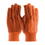West Chester 710KORPD PIP Hi-Vis Premium Grade Cotton Canvas Glove with PVC Dotted Grip on Palm, Thumb and Index Finger - 10 oz.
