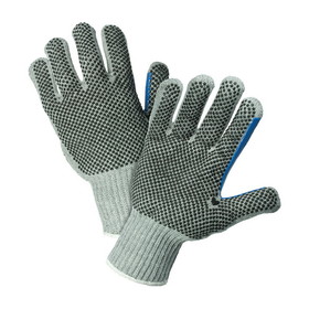 PIP 712SKBSGT PIP Heavy Weight Seamless Knit Cotton/Polyester Glove with PVC Dotted Grip - Double-Sided w/ Extended Thumb Crotch