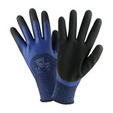 West Chester 713BLDD Seamless Knit Polyester Glove, 3/4 Dipped with Sandy Foam Latex Coated Grip on Palm & Fingers