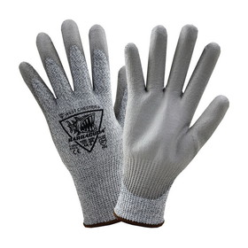 West Chester 713DGU Barracuda Seamless Knit HPPE Blended Glove with Polyurethane Coated Flat Grip on Palm &amp; Fingers