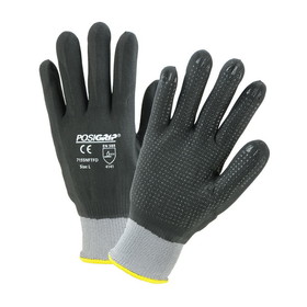 PIP 715SNFTFD PosiGrip Seamless Knit Nylon Glove with Nitrile Coated Foam Grip on Full Hand - Dotted Palm