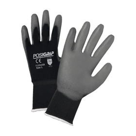 PIP 715SUGB PosiGrip Seamless Knit Nylon Glove with Polyurethane Coated Flat Grip on Palm &amp; Fingers