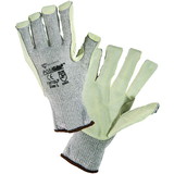 West Chester 730TGLP PosiGrip Seamless Knit HPPE Blended Glove with Split Cowhide Leather Palm and Kevlar Stitching - Knit Wrist