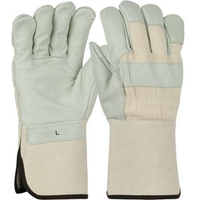 West Chester 8000 PIP Premium Grade Top Grain Cowhide Leather Palm Glove with Fabric Back - Rubberized Gauntlet Cuff