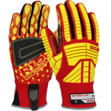 PIP 87015 R15 Synthetic Leather Double Palm with PVC Palm and Fabric Back - TPR Impact Protection